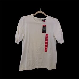 Vince Camuto | Pearl Button Short Sleeve Sweater | NWT